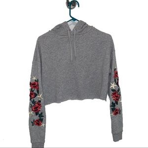 H&M grey women’s crop hoodie S